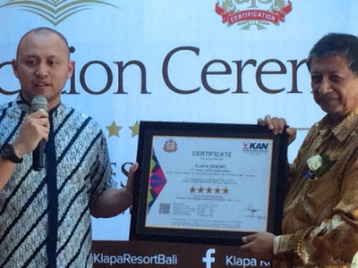 KLAPA Resort Raih Sertifikat Bintang 5